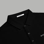 Black Givenchy polo collar with button detail and small chest logo