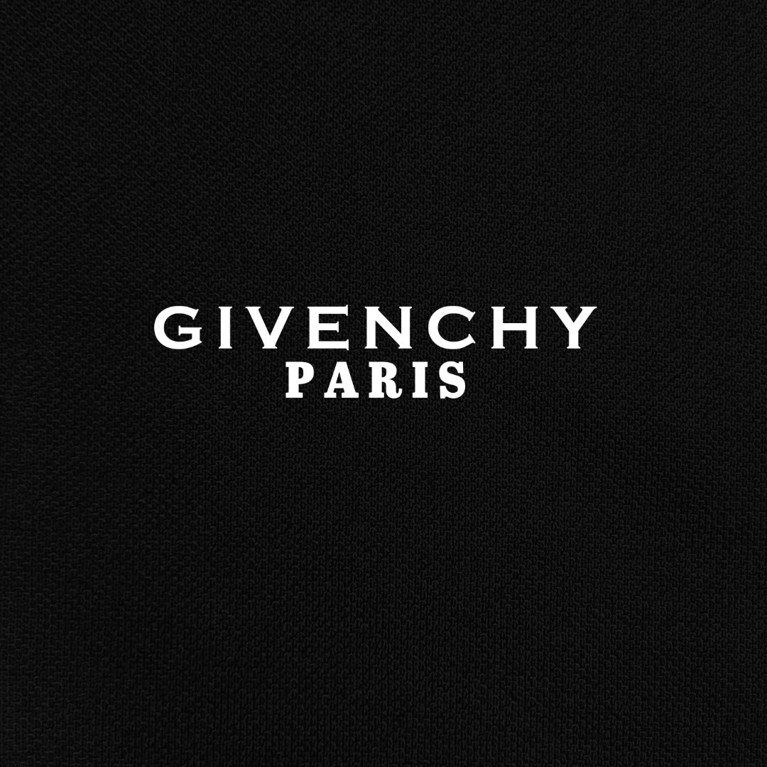 Black polo fabric with GIVENCHY PARIS logo print