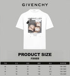 White T-shirt with front graphic print, flat lay