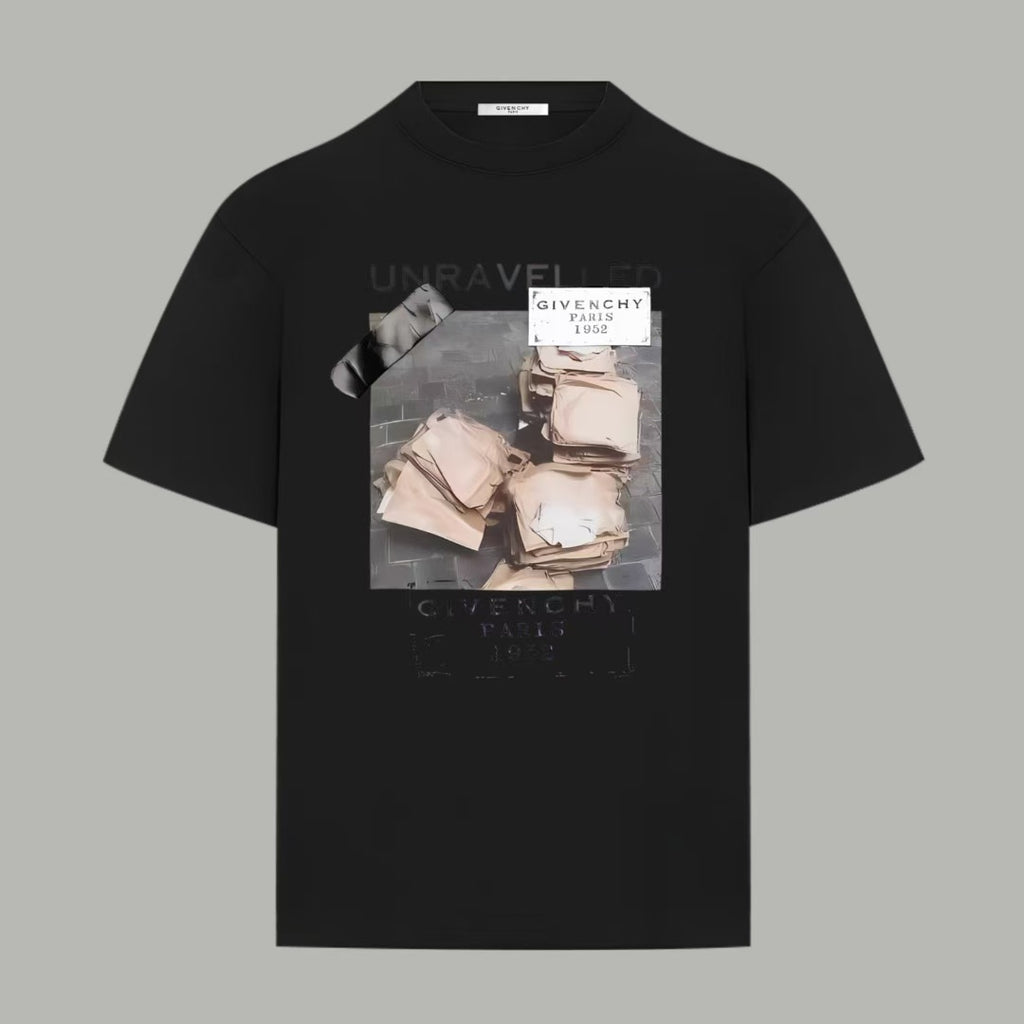 Black Givenchy T-shirt with front graphic print and crew neckline