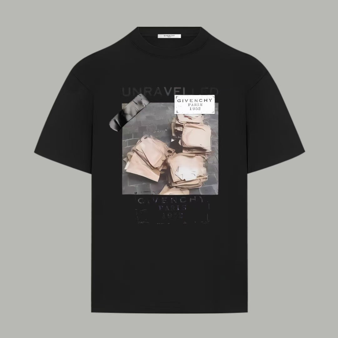Black Givenchy T-shirt with front graphic print and crew neckline