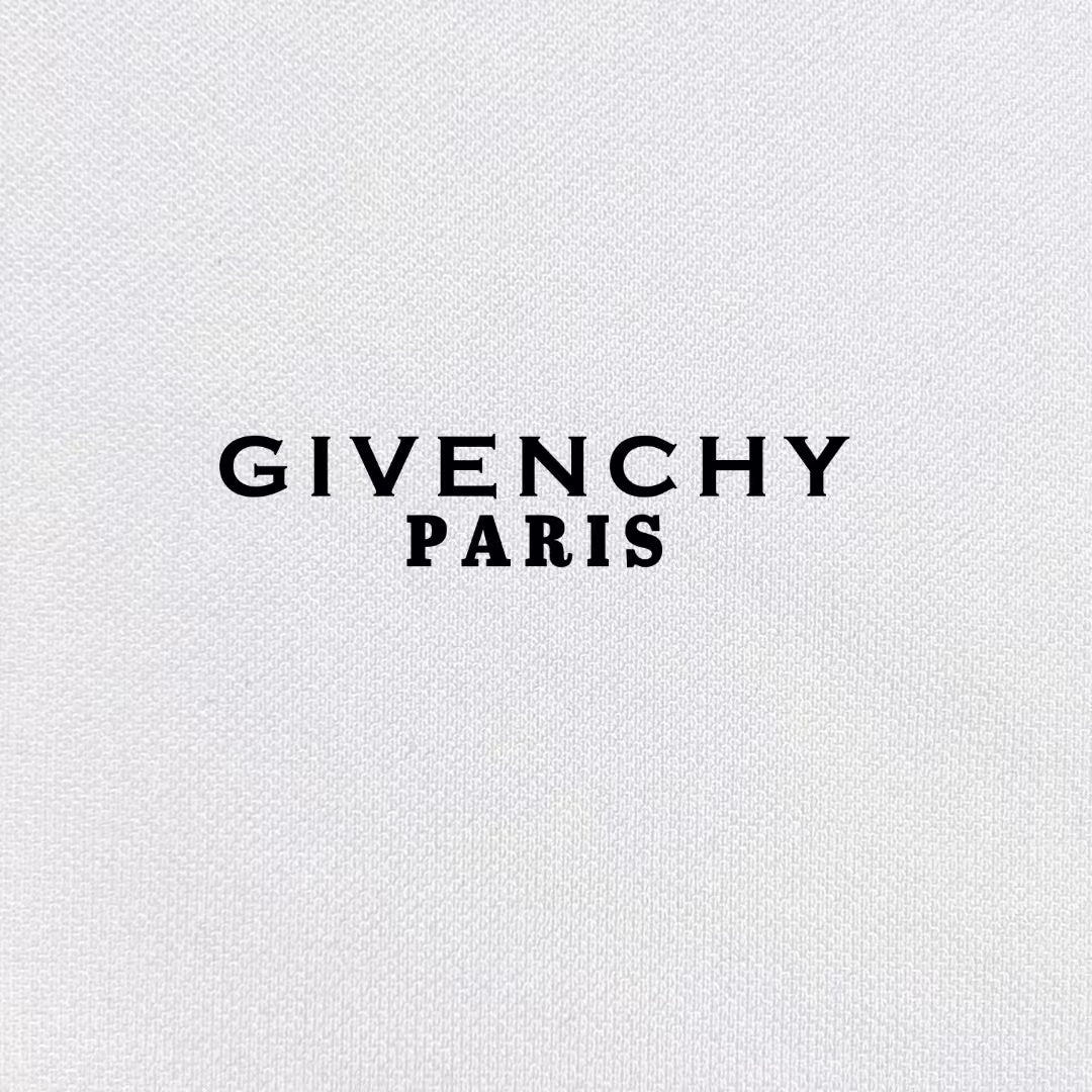 Givenchy Paris logo text on white fabric