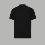 Black Versace polo shirt, plain back view