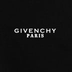 Black polo shirt fabric with GIVENCHY PARIS logo lettering