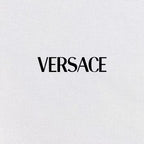 Versace logo print on white polo fabric