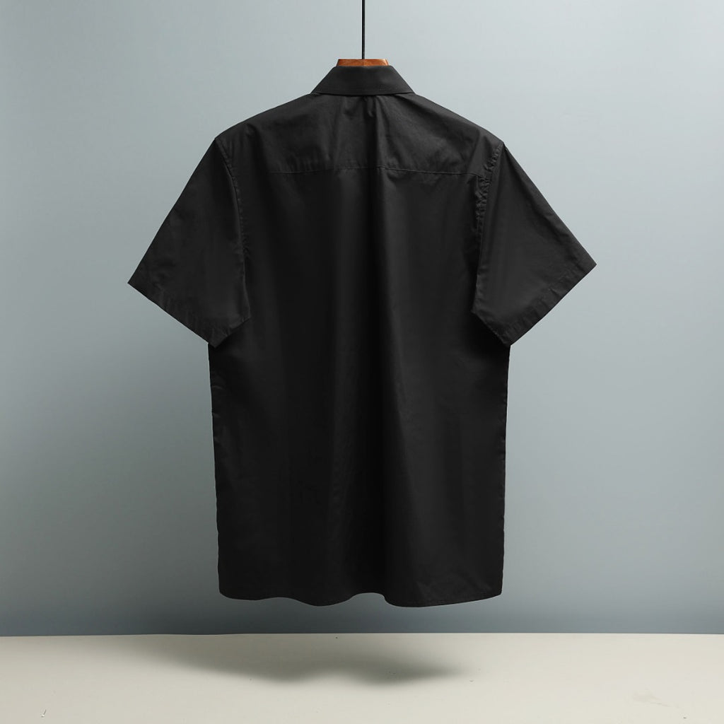 Fendi short-sleeve shirt with back yoke and clean rear hem