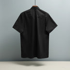 Fendi short-sleeve shirt with back yoke and clean rear hem