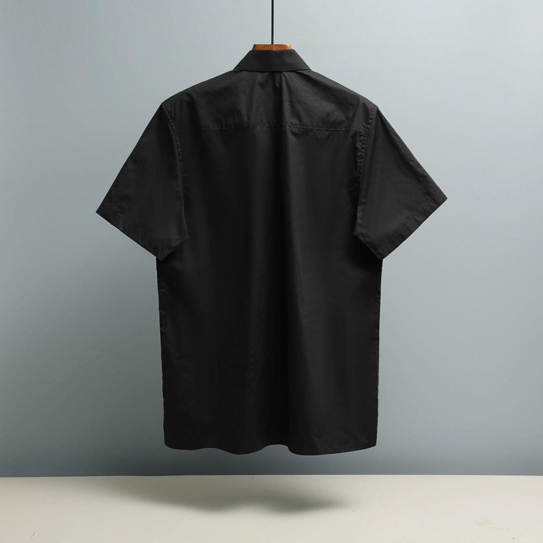 Fendi short-sleeve shirt with back yoke and clean rear hem