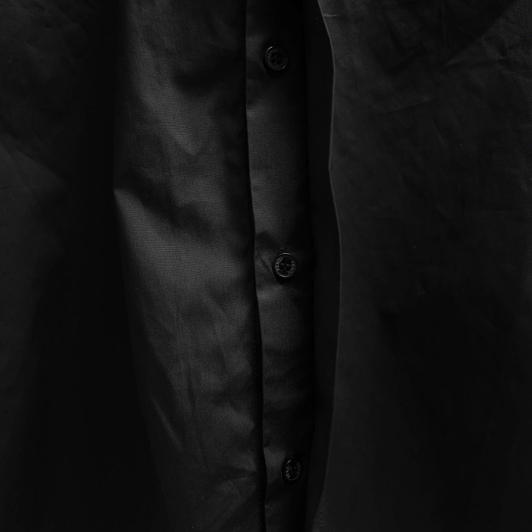 Fendi short-sleeve shirt with front button placket and dark buttons