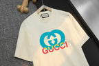 Cream Gucci logo T-shirt close-up front view