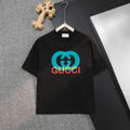 Black Gucci T-shirt with large multicolor GG logo graphic
