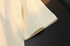 Gucci cream T-shirt hem and sleeve edge detail