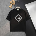 Gucci short-sleeve T-shirt, black, front GG diamond logo print on a crew neck