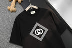Gucci short-sleeve T-shirt, black, diamond GG logo print centered on the chest