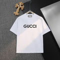 Gucci short-sleeve T-shirt, white, crew neck, bold Gucci logo front print