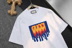 White Gucci T-shirt with blue and red logo graphic on front