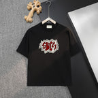 Black Gucci graphic short-sleeve T-shirt with crew neck and hanging tag