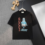 Black Gucci T-shirt with Jetsons character graphic and vertical GUC CI logo