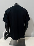 Black T-shirt back view on mannequin