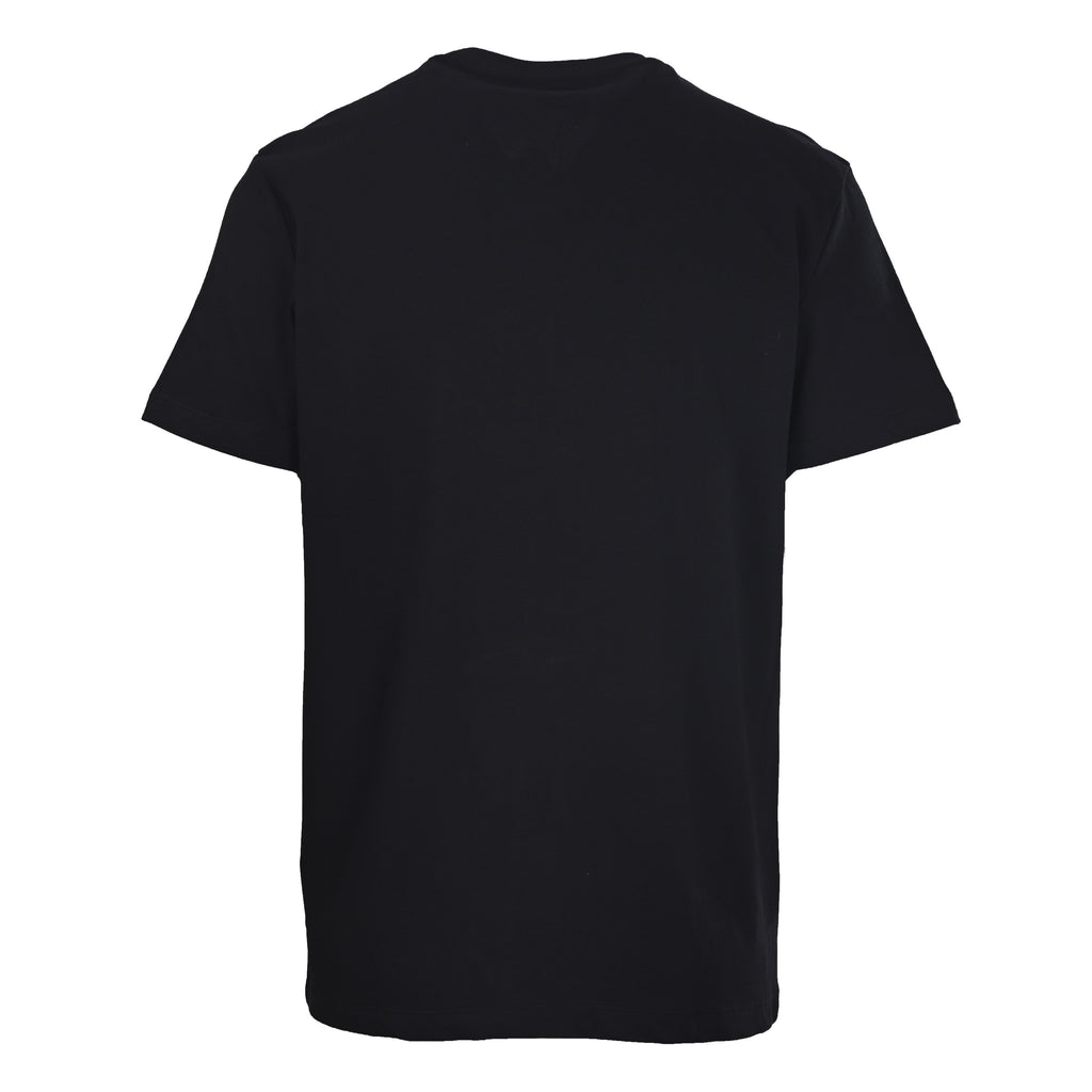 Black Versace T-shirt, back view with crew neck and no visible front print