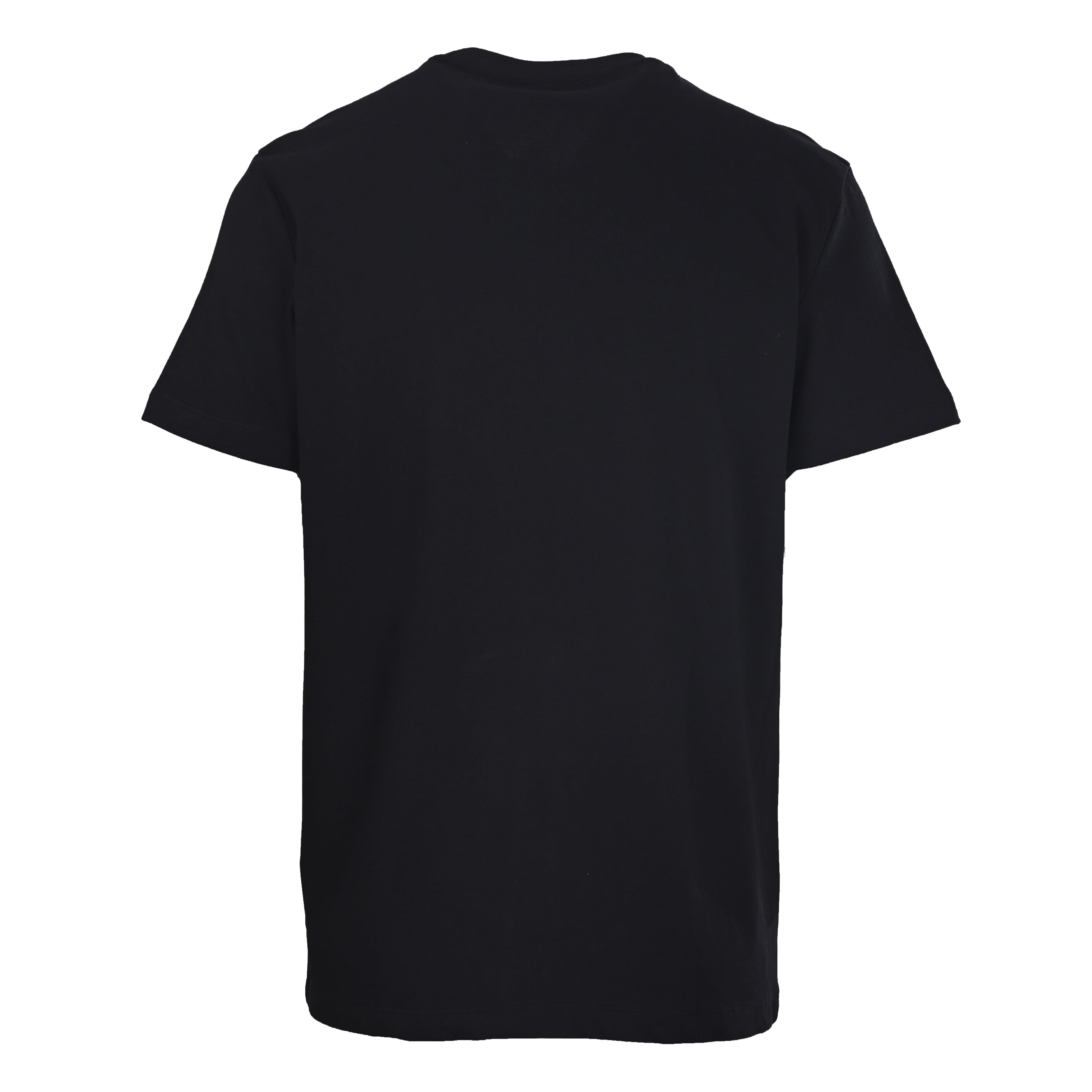 Black Versace T-shirt, back view with crew neck and no visible front print