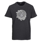 Versace T-shirt in dark gray with silver Medusa-style front graphic