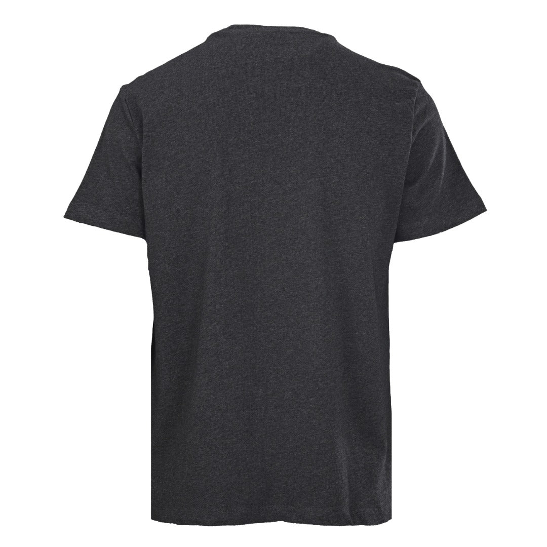 Versace T-shirt in dark gray, back view with crew neck and short sleeves