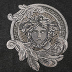Versace T-shirt front Medusa graphic with shiny silver sequins and dots