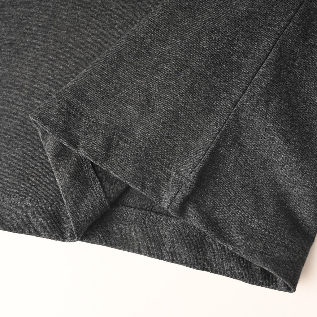 Versace T-shirt lower hem in dark gray with stitched edge detail