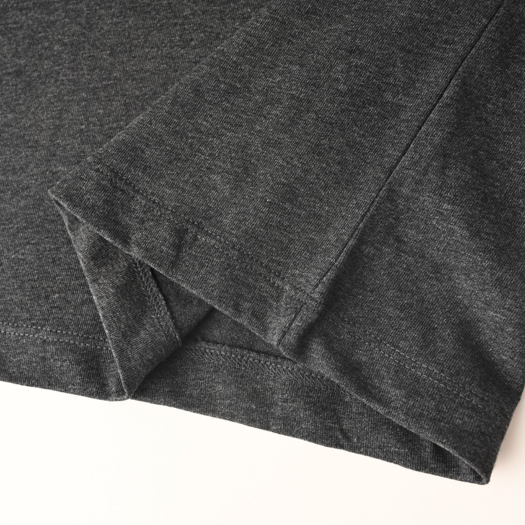 Versace T-shirt lower hem in dark gray with stitched edge detail