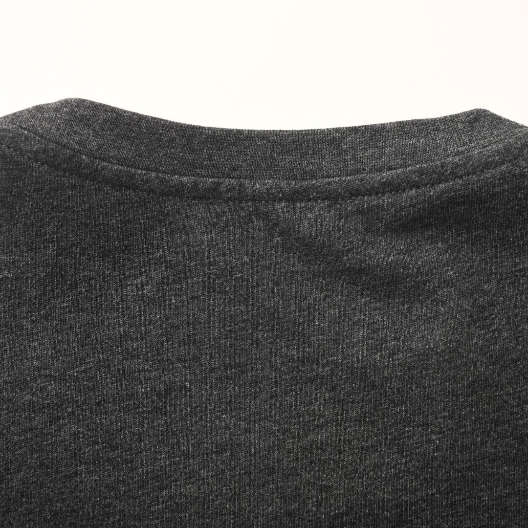 Versace T-shirt back yoke and neckline seam in dark gray