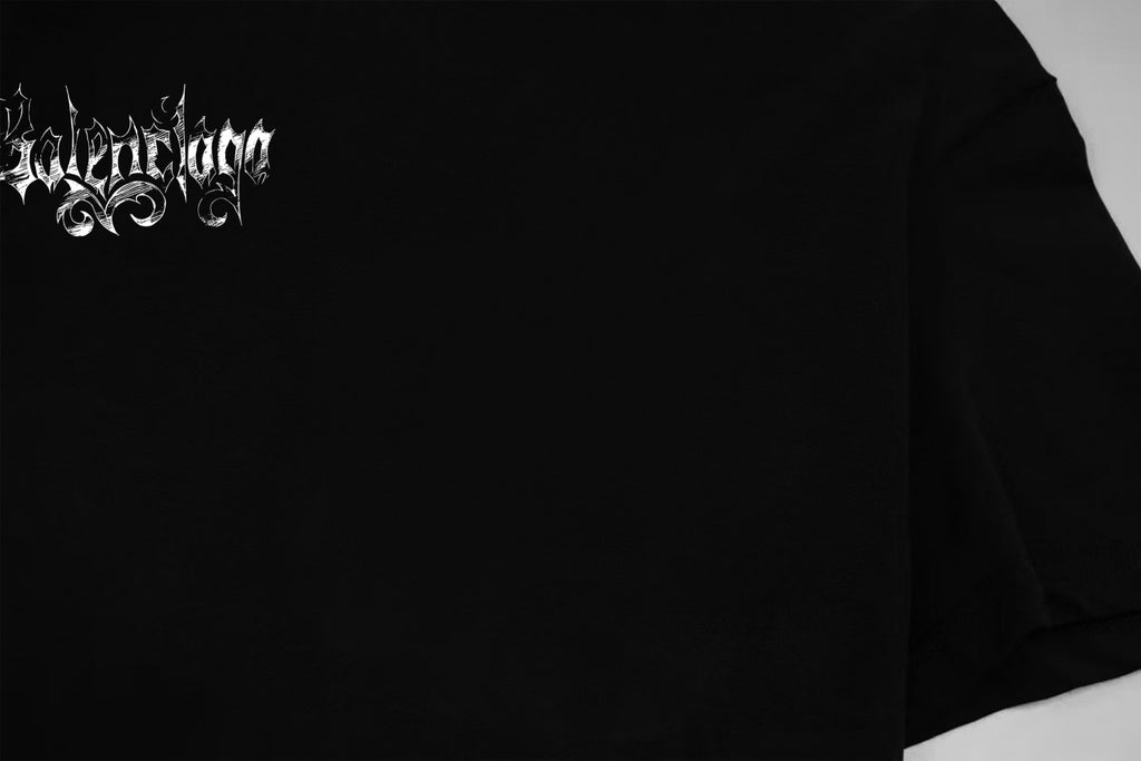 Black Balenciaga T-shirt front with partial graphic print