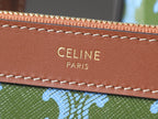 Celine Paris stamp on brown leather trim with contrast edge stitching