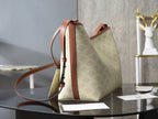 Celine tote bag in light beige monogram with brown top handles and strap