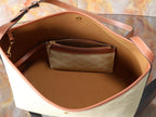 Celine tote interior with tan lining and zip pocket detail
