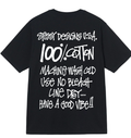 Stussy black T-shirt with large back graphic text