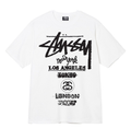 Stussy white T-shirt with black city logo graphic