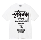 Stussy white T-shirt with black city logo graphic