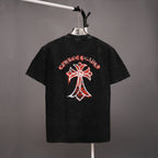 Black crewneck T-shirt with large back graphic print