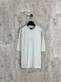 White Balenciaga crewneck T-shirt on hanger, short sleeves, front heart logo