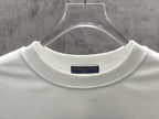 White long-sleeve sweatshirt collar with Louis Vuitton neck label