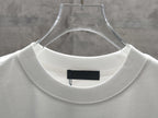 White T-shirt neckline with ribbed crew collar and inner label