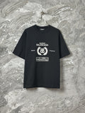 Black short-sleeve T-shirt with BALENCIAGA front logo print and crew neck