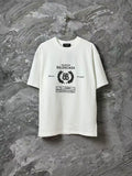 White Balenciaga short-sleeve T-shirt with front graphic and logo