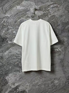 White crew-neck short-sleeve T-shirt, plain back view