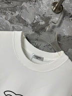 White T-shirt crew neckline with small CHANEL label