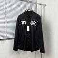 Dior long-sleeve shirt, black with embroidered white logo on the front