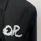 Dior long-sleeve shirt, black with embroidered white logo detail on the chest
