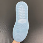 Air Jordan 1 Low outsole view with light blue rubber tread pattern