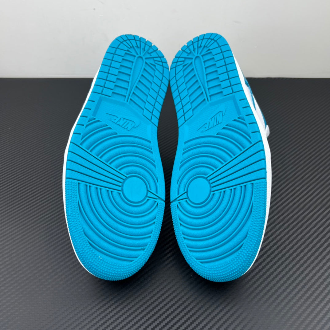 Low-top sneakers outsole bottom, aqua blue tread with circular traction patterns